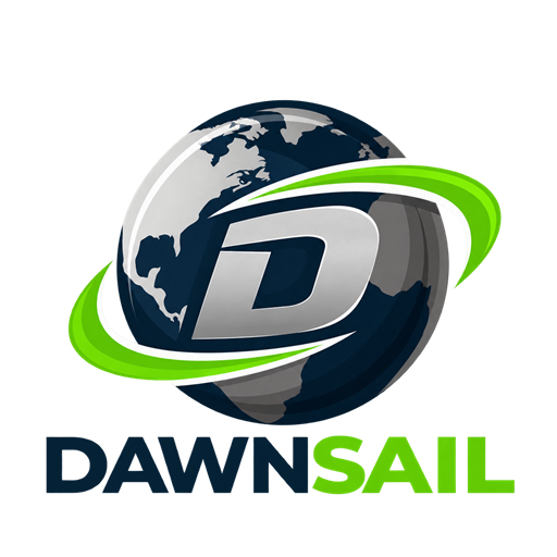 DAWNSAIL logo with a stylised D and globe