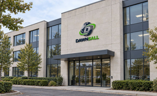 Building facade displaying a DAWNSALL sign